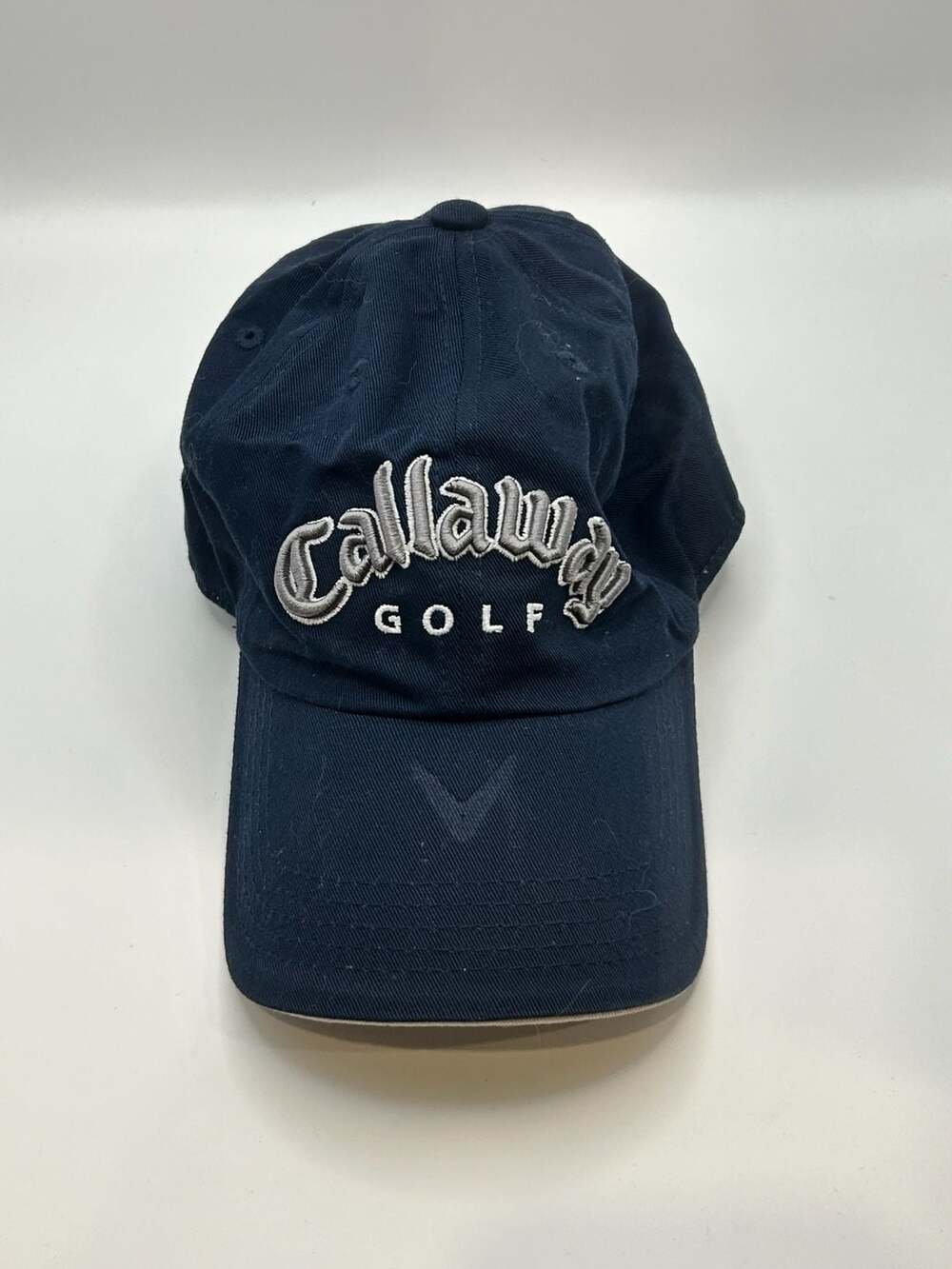 Callaway Golf Navy Blue Adjustable Strapback Hat with USA Flag Detail - Picture 1 of 9